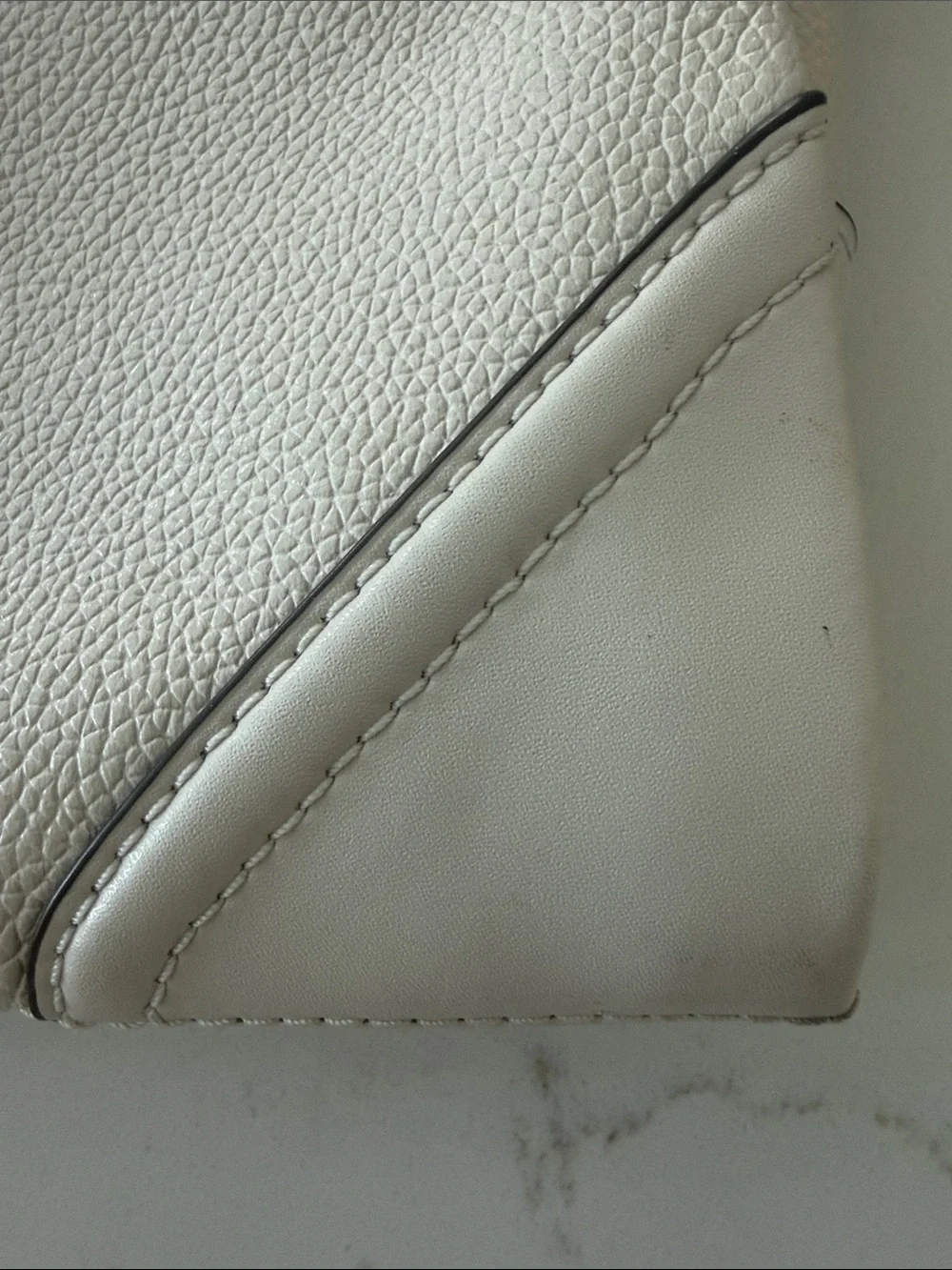 Michael Kors White Pebbled Leather Crossbody with Gold Accents